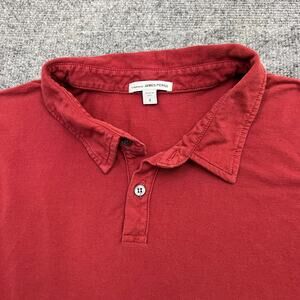 James Perse Polo Shirt Mens 4 Red Cotton Standard Fit Short Sleeve Golf Tennis